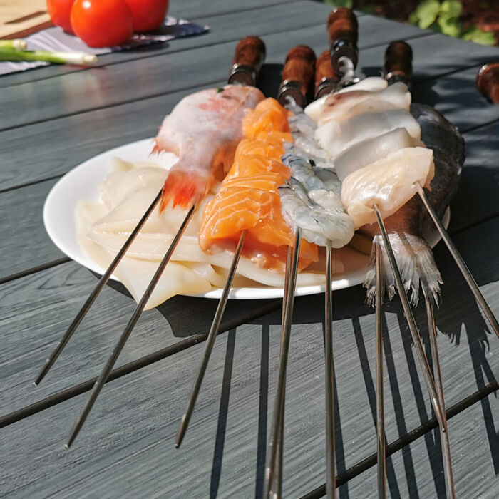 "Dual Fork" Skewers - 6 pieces set